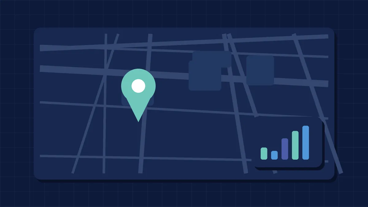 Ilustração de mapa e indicadores financeiros — Consultoria Financeira Empresarial na Chácara Santo Antônio