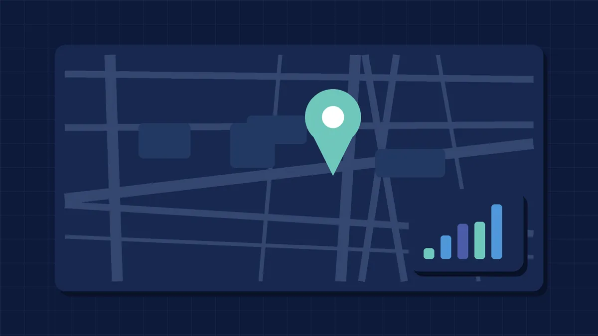 Ilustração de mapa e indicadores financeiros — Consultoria Financeira Empresarial em Vila Olímpia